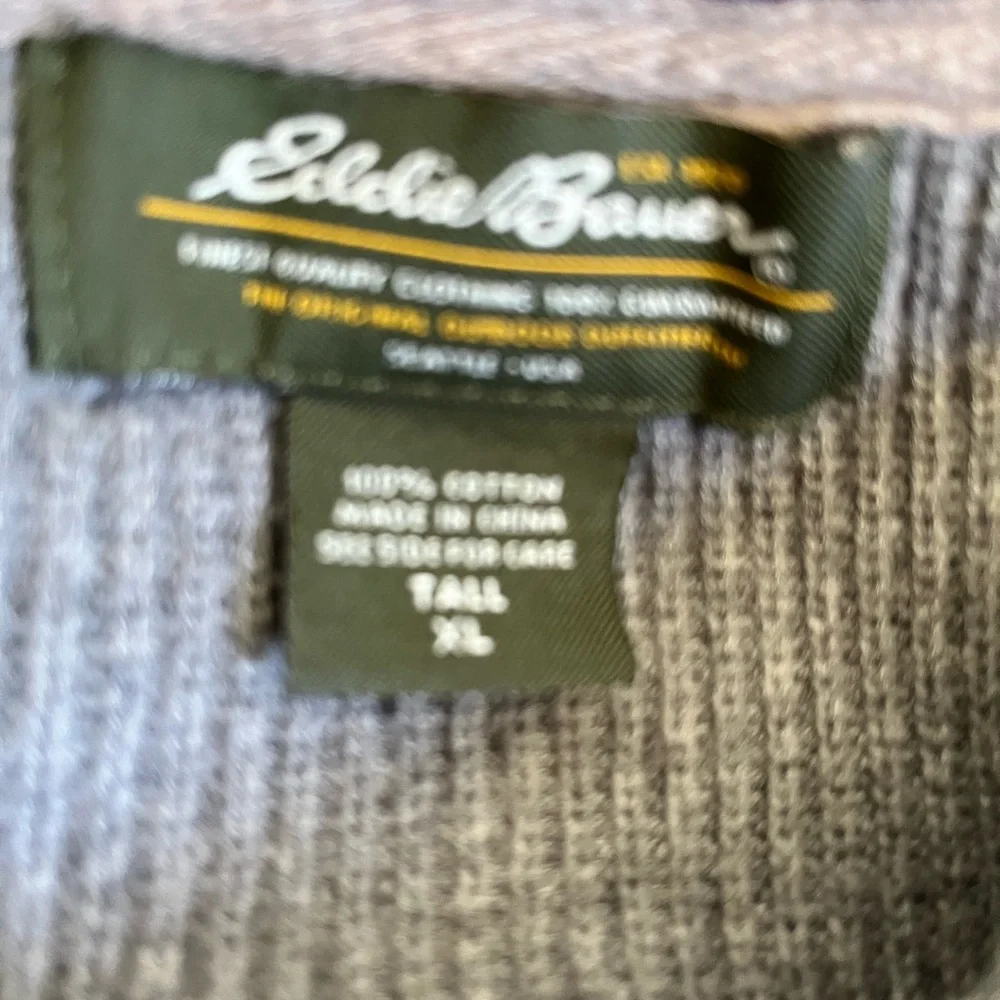 Men’s Eddie Bauer Pullover Size XL Tall Ribbed Cotton Sweater - Picture 3 of 4